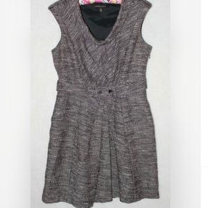 Cynthia Steffe Brown Tweed Dress With Side Pockets